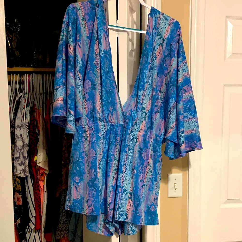 Animal print beach romper